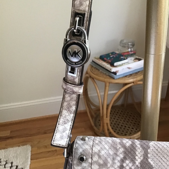 Michael Kors Python Print Crossbody Bag With Studs - Picture 2 of 14